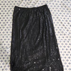 Tahari Black Sequin Midi Pencil Skirt